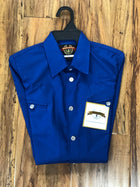 CAMISOLOA CHARRA COLOR AZUL REAL DE NIŇO. ROYAL BLUE COLOR KIDS CHARRO SHIRT , HerraduraDeOro - HerraduraDeOro