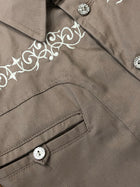 CAMISOLOA CHARRA BORDADA COLOR CAFE. DARK TAN COLOR CHARRO SHIRT , HerraduraDeOro - HerraduraDeOro