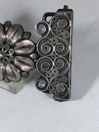 HEBILLA CHARRA  FILIGRANA. CHARRO BUCKLE WITH A CONCHO IN THE MIDDLE WITH FILIGRANA WORK , HerraduraDeOro - HerraduraDeOro