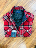 WRANGLER MEN'S COLOR PLAID QUILTED LINED SNAP WESTERN FLANNEL SHIRT JACKET