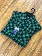 MEN'S WRANGLER RETRO® LONG SLEEVE FLANNEL WESTERN SNAP PLAID SHIRT IN GREEN/BLACK