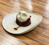 SOMBRERO DE CHARRO SOYATE CON GRECA. CHARRO HAT PLAM IN A EMBOSSED , HerraduraDeOro - HerraduraDeOro