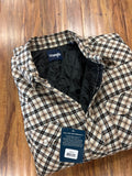 Wrangler Men's Color Plaid Quilted Lined Snap Western Flannel Shirt Jacket
