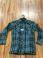 Wrangler Men's Color Plaid Quilted Lined Snap Western Flannel Shirt