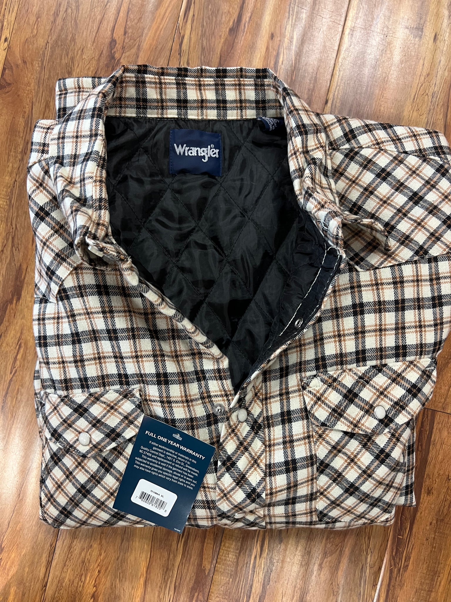 Wrangler quilted lined flannel 2025 shirt