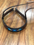 BOSAL DE DE TEAM ROPING CON CINCELADO Y CHAQUIRA.  PROFESSIONAL CHOICE DARK BEADED TIEDOWN NOSEBAND , HerraduraDeOro - HerraduraDeOro