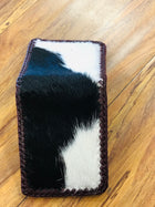 NEW MENS LEATHER HANDMADE WALLET BIFOLD WITH  HAIR