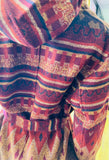 Women's Wine Navajo Tie-Front Blanket Hooded Wrap Jacket