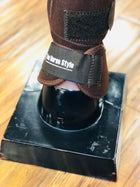 CANILLERAS DE CABALLO CAFE CON CAMPANA . COFFEE BROWN NEOPRENE HORSE COMBO BOOTS