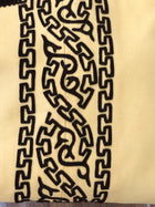 PANTALONES DE CHARRO. AUTHENTIC CHARRO PANTS THAT ARE YELLOW  WITH BROWN SUEDE LEATHER STITCHED STENCIL ART WORK , HerraduraDeOro - HerraduraDeOro