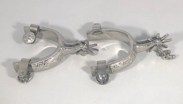 Espuelas Charras finas De Nňio. Handmade Stainless Steel Spurs , HerraduraDeOro - HerraduraDeOro