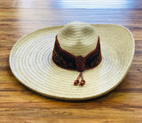 SOMBRERO DE CHARRO SOYATE CON GRECA. CHARRO HAT PLAM IN A EMBOSSED , HerraduraDeOro - HerraduraDeOro