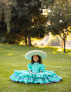 VESTIDO DE ESCARAMUZA DE NINA. ESCARAMUZA DRESS 3-4 YEAR OLD , HerraduraDeOro - HerraduraDeOro