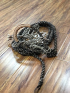 HAND BRAIDED HORSE HAIR BOSAL WITH HORSE HAIR HEADSTALL AND BRAIDED HORSE HAIR MACATE.  BOSAL DE PELO DE CABALLO PARA ARRENDAR.