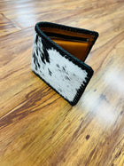 NEW MENS LEATHER HANDMADE WALLET BIFOLD WITH  HAIR