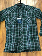 Wrangler Men's Color Plaid Quilted Lined Snap Western Flannel Shirt