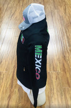 MEN'S BLACK MEXICO FLAG LOGO SLEEVE ZIP-FRONT POLY SHELL JACKET