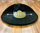 SOMBRERO DE CHARRO DE PELO DE CONEJO BORDADO EN PLATA CANUTILLO. CHARRO HAT HANDMADE. , HerraduraDeOro - HerraduraDeOro