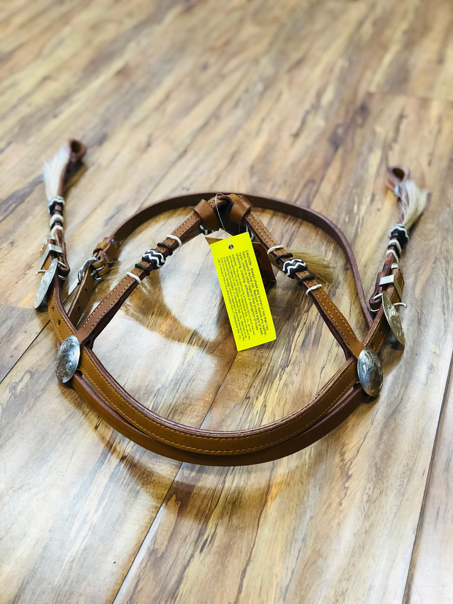 Rawhide Braided Futurity Brow Headstall , HerraduraDeOro - HerraduraDeOro