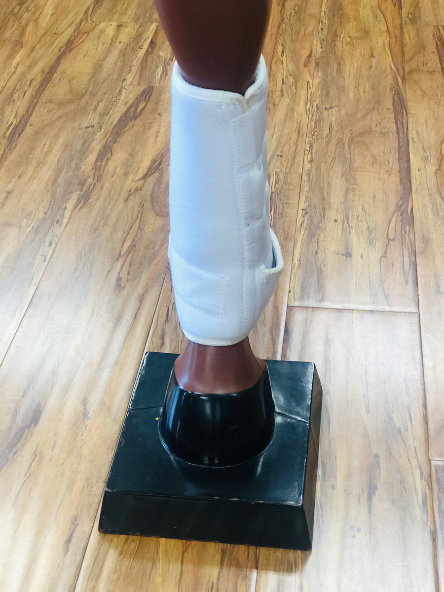 CANILERAS DE COLOR BLANCAS PARA CABALLOS DE NEOPRENE. SE CIERRA CON VELCRO , HerraduraDeOro - HerraduraDeOro