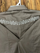 CAMISOLOA CHARRA BORDADA COLOR CAFE. DARK TAN COLOR CHARRO SHIRT , HerraduraDeOro - HerraduraDeOro