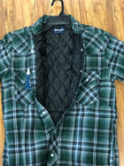 Wrangler Men's Color Plaid Quilted Lined Snap Western Flannel Shirt
