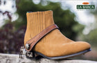 New Botine De  La Barca De Gamuza Color Camel.  La Barca Men's Suede Botin Charro Color Camel