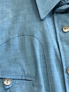 CAMISOLOA CHARRA COLOR AZUL. BLUE COLOR CHARRO SHIRT , HerraduraDeOro - HerraduraDeOro