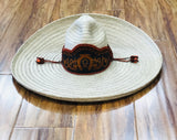 SOMBRERO DE CHARRO SOYATE CON GRECA. CHARRO HAT PLAM IN A EMBOSSED , HerraduraDeOro - HerraduraDeOro