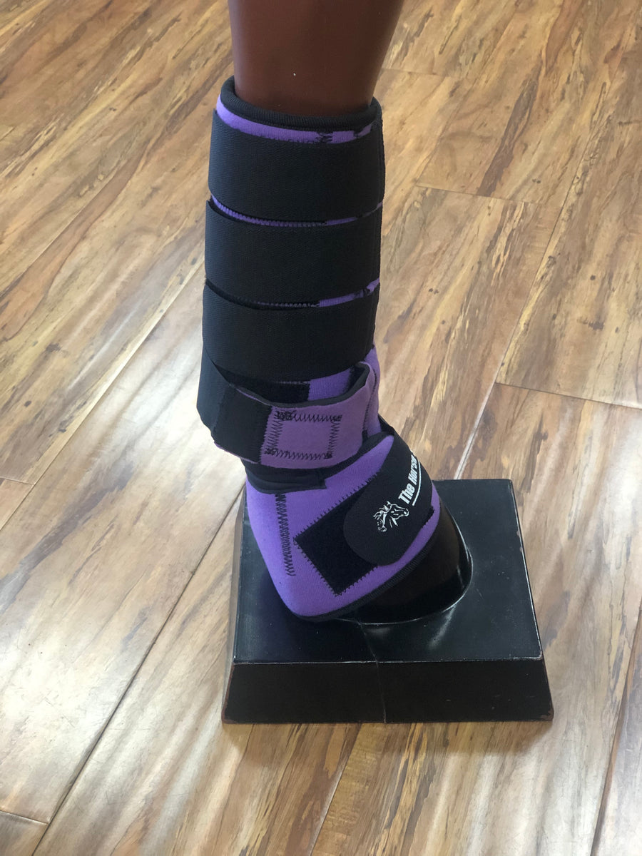 CANILLERAS DE COLOR MORADO PARA CABALLOS DE NEOPRENE. SE CIERRA CON VELCRO . , HerraduraDeOro - HerraduraDeOro