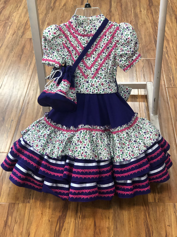 VESTIDO DE ESCARAMUZA DE NINA. ESCARAMUZA DRESS 3-4 YEAR OLD , HerraduraDeOro - HerraduraDeOro