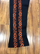 PANTALON DE CHARRO. AUTHENTIC CHARRO PANTS THAT ARE DARK HEAVY WOOL NAVY COLOR WITH CARROTS SUEDE LEATHER STITCHED STENCIL ART WORK , HerraduraDeOro - HerraduraDeOro