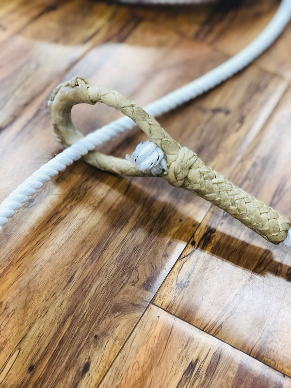 3 Strand Poly Ranch Rope With a leather Made Honda.  Soga Para Trabaja En Rancho