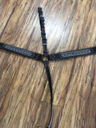 PRECHO PRETAL CHARRO DE VAQUETA PARA CABALLO. RICH BROWN CHARRO BREAST COLLAR , HerraduraDeOro - HerraduraDeOro