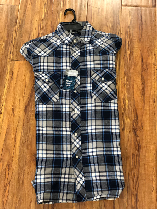 Wrangler Men's Color Plaid Quilted Lined Snap Western Flannel Shirt