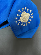 MOŇO CHARRO AZUL BORDADO EN PLATA A MANO . BLUE CHARRO TIE