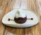 SOMBRERO DE CHARRO SOYATE CON GRECA. CHARRO HAT PLAM IN A EMBOSSED , HerraduraDeOro - HerraduraDeOro