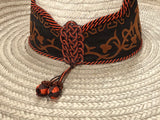 SOMBRERO DE CHARRO SOYATE CON GRECA. CHARRO HAT PLAM IN A EMBOSSED , HerraduraDeOro - HerraduraDeOro