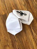 MOŇO CHARRO BLANCO BORDADO EN HILO NEGRO A MANO