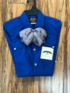 CAMISOLOA CHARRA COLOR AZUL REAL DE NIŇO. ROYAL BLUE COLOR KIDS CHARRO SHIRT , HerraduraDeOro - HerraduraDeOro