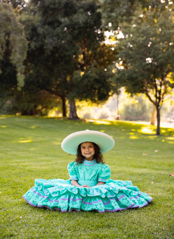 VESTIDO DE ESCARAMUZA DE NINA. ESCARAMUZA DRESS 3-4 YEAR OLD , HerraduraDeOro - HerraduraDeOro