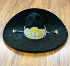 SOMBRERO DE CHARRO DE PELO DE CONEJO BORDADO EN PLATA CANUTILLO. CHARRO HAT HANDMADE. , HerraduraDeOro - HerraduraDeOro