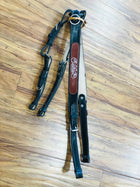 PRECHO PRETAL NEGRO CHARRO DE VAQUETA PARA CABALLO. RICH BLACK CHARRO BREAST COLLAR