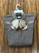 CAMISOLOA CHARRA BORDADA COLOR CAFE. DARK TAN COLOR CHARRO SHIRT , HerraduraDeOro - HerraduraDeOro