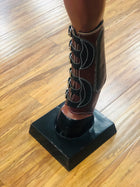 CANILLERAS PARA PATAS DE CABALLO COLOR ROBLE Y NEGRO DE HEBILLAS. BRICK AND BLACK COLOR SPORT SKID BOOT WITH BUCKLES , HerraduraDeOro - HerraduraDeOro