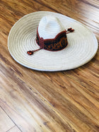 SOMBRERO DE CHARRO SOYATE CON GRECA. CHARRO HAT PLAM IN A EMBOSSED , HerraduraDeOro - HerraduraDeOro