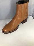 BOTINE CHARRO COLOR MIEL DE DOBLE COSTURA. MEXICAN ANKLE BOOTS , HerraduraDeOro - HerraduraDeOro