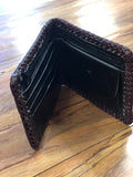 NEW MENS LEATHER HANDMADE WALLET BIFOLD WITH  HAIR