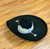 SOMBRERO DE CHARRO DE PELO DE CONEJO BORDADO EN PLATA CANUTILLO. CHARRO HAT HANDMADE. , HerraduraDeOro - HerraduraDeOro