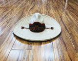 SOMBRERO DE CHARRO SOYATE CON GRECA. CHARRO HAT PLAM IN A EMBOSSED , HerraduraDeOro - HerraduraDeOro